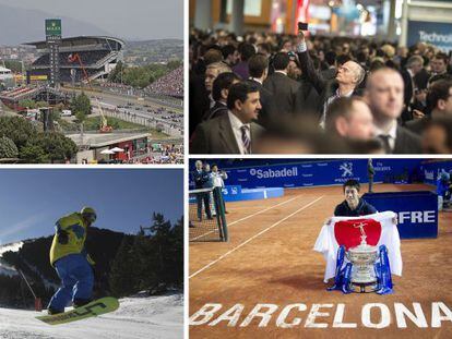 Circuito de Montmeló, el Mobile World Congress, estación de esquí de La Molina y el ganador de Trofeo Godó 2015.