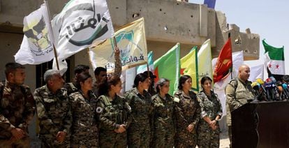 El portavoz de las FDS anuncia el inicio de la ofensiva final sobre Raqa, este martes. 