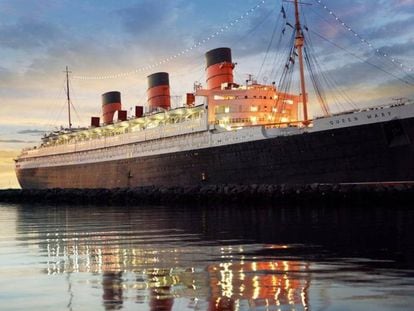 El &#039;Queen Mary&#039;, uno de los transatl&aacute;nticos legendarios que aparecen en la exposici&oacute;n del Victoria  &amp; Albert Museum de Londres..