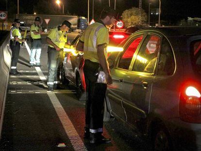 Control de alcoholemia de la Guardia Civil.