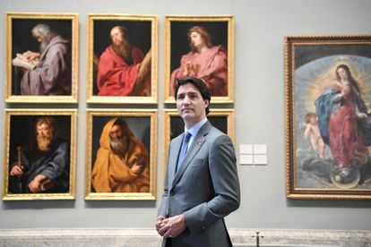 El primer ministro de Canadá, Justin Trudeau, el miércoles en el Museo del Prado. 