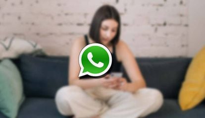 Logo WhatsApp con fondo chica