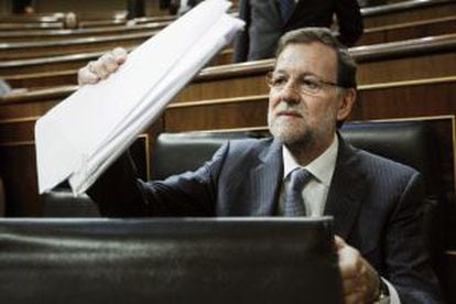 Rajoy, ayer en el Congreso.