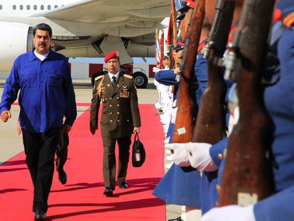El presidente venezolano, Nicolás Maduro, el jueves a su regreso de Rusia. 