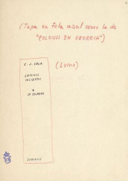 Boceto de la cubierta de 'La Colmena' de Cela