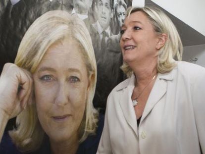 Marine Le Pen, l&iacute;der del Frente Nacional, este s&aacute;bado en Henin-Beaumont.