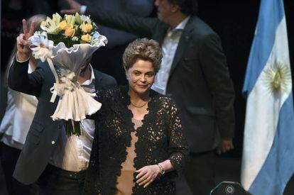 Dilma Rousseff durante el homenaje que recibió en Buenos Aires.