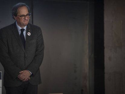 El presidente de la Generalitat, Quim Torra, en el Museo Marítimo de Barcelona.