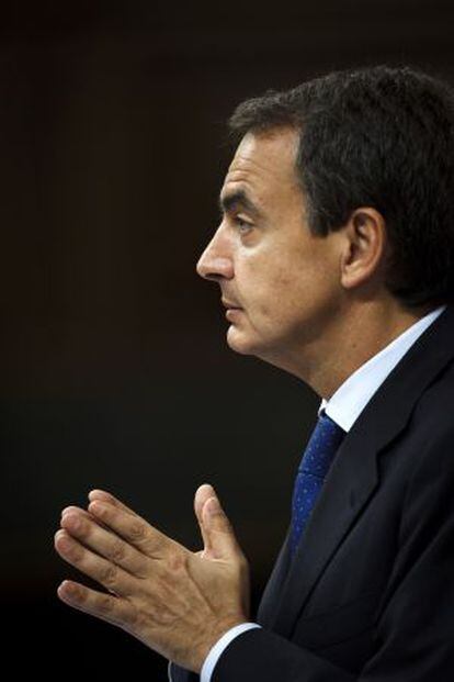 Zapatero, durante el debate del estado de la nación.