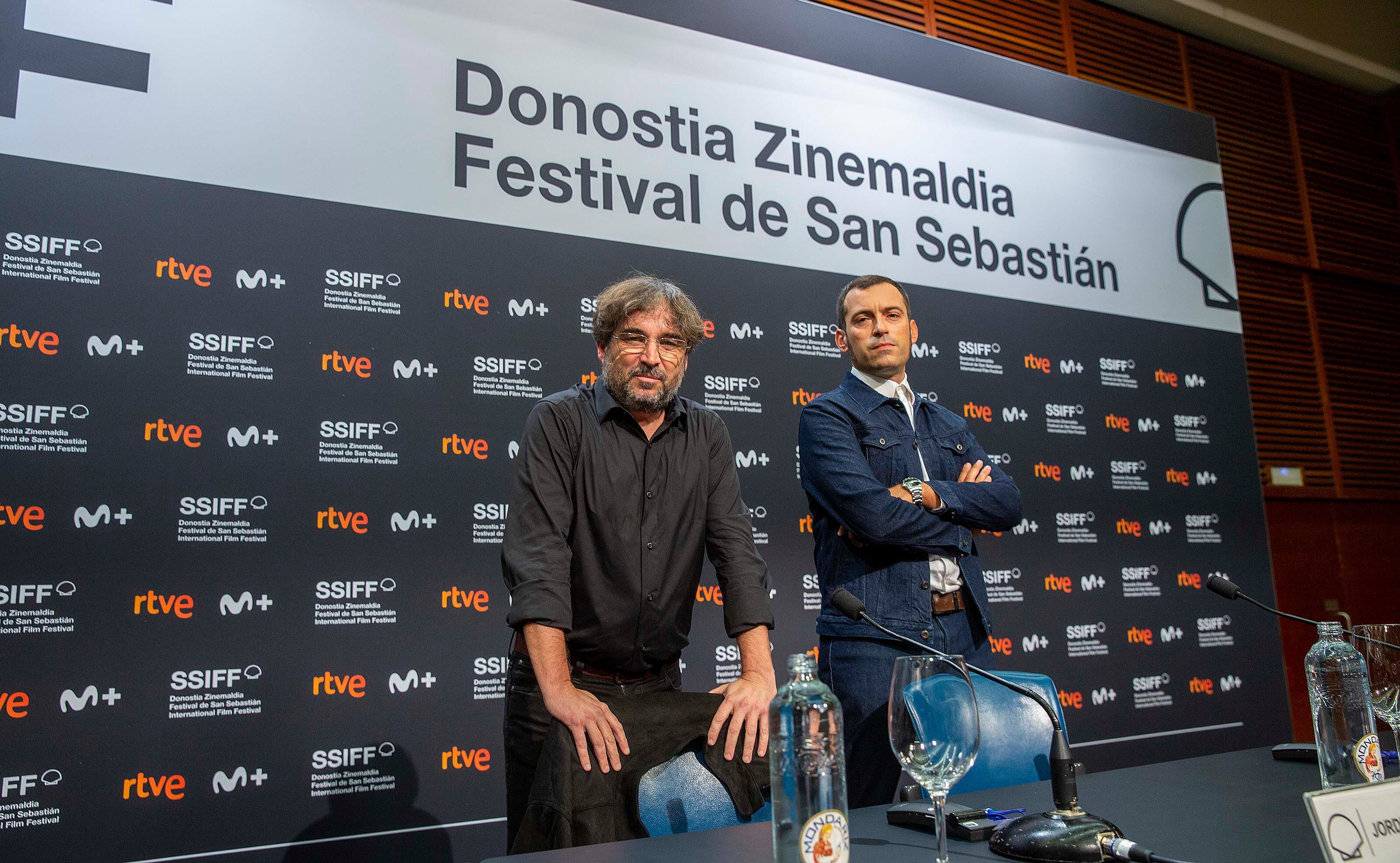 Jordi Évole y Màrius Sánchez, antes de la rueda de prensa.