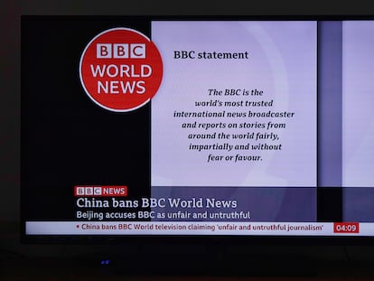 Imagen de la emisión de la BBC en China.