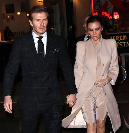 David y Victoria Beckham anoche en Nueva York.