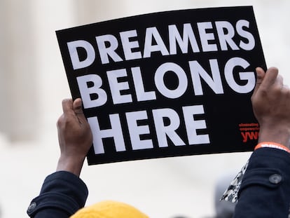 Manifestación en favor de los 'dreamers' frente al Tribunal Supremo de Estados Unidos, en 2019.