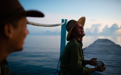 Atardecer en un muelle del parque nacional Punta Francés, en la Isla de la Juventud, en Cuba.