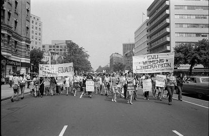 Marcha de mujeres en Washington en 1970.