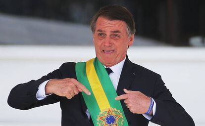 El presidente de Brasil, Jair Bolsonaro, en su toma de posesión, el pasado 1 de enero.
