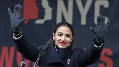 La congresista demócrata Alexandria Ocasio-Cortez en Nueva York, el pasado 19 de enero.