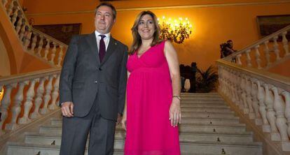 Susana D&iacute;az y el alcalde de Sevilla, Juan Espadas.