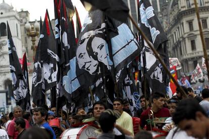 Manifestación en apoyo de Cristina Fernández.