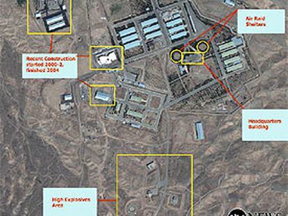 Imagen de satélite del complejo militar de Parchin, en Irán, distribuida por un instituto de EE UU el pasado diciembre.