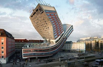 Edificio deformado en Múnich.