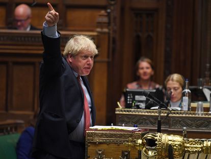 Boris Johnson, en el Parlamento británico el 15 de julio.