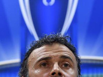 Luis Enrique, durant la roda de premsa.