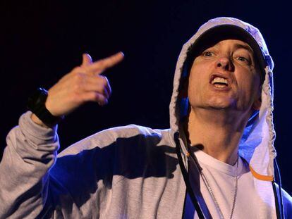 Eminem durante un concierto en 2013.
