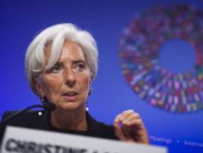 En la imagen un registro de la directora gerente del Fondo Monetario Internacional (FMI), Christine Lagarde, quien dijo estar "profundamente entristecida" por la muerte del primer ministro etíope, Meles Zenawi. EFE/Archivo