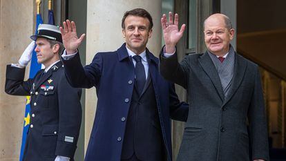 Macron y Scholz, en París.