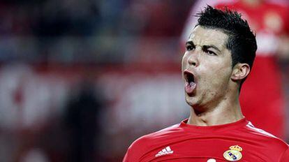 Cristiano Ronaldo celebra el primer gol del Real Madrid.