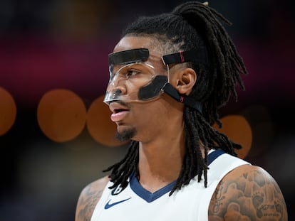 Ja Morant, durante el partido de los Memphis Grizzlies contra los Denver Nuggets, este mes de marzo en la NBA.