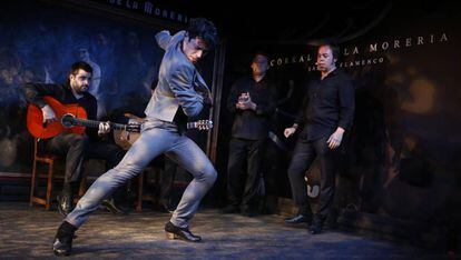 El bailaor Jesús Carmona, el lunes en Madrid en la presentación de la Bienal de Flamenco de Sevilla.