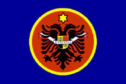 Bandera oficiosa de Dardania (nombre histórico de Kosovo)