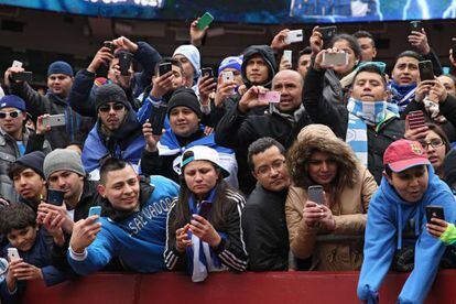 Aficionados durante el encuentro entre Argentina y El Salvador en Washington.