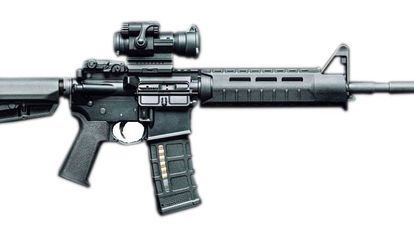 Fusil de asalto AR-15, uno de los que fueron utilizados en la matanza de Las Vegas.&nbsp;