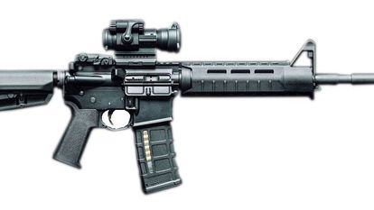 Fusil de asalto AR-15, uno de los que fueron utilizados en la matanza de Las Vegas. 