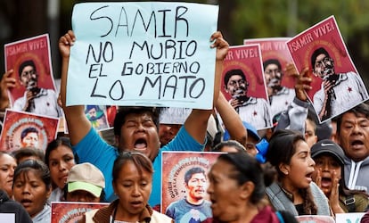 Una de las protestas por el asesinato de Samir Flores.