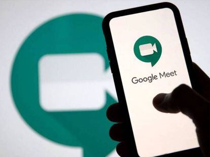 Google Meet en un teléfono móvil.