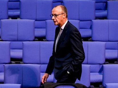El líder de la CDU, Friedrich Merz, a su llegada al Parlamento alemán, el pasado 21 de septiembre.