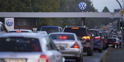 Cotxes a la fàbrica de Volkswagen a Wolfsburg, aquest dimecres.