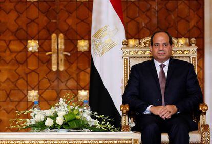 El presidente egipcio, Abdelfatá al Sisi en una ceremonia oficial