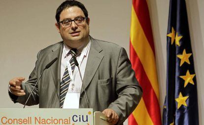 Francesc Gambús, en un acto de CiU en Barcelona en abril de 2014.