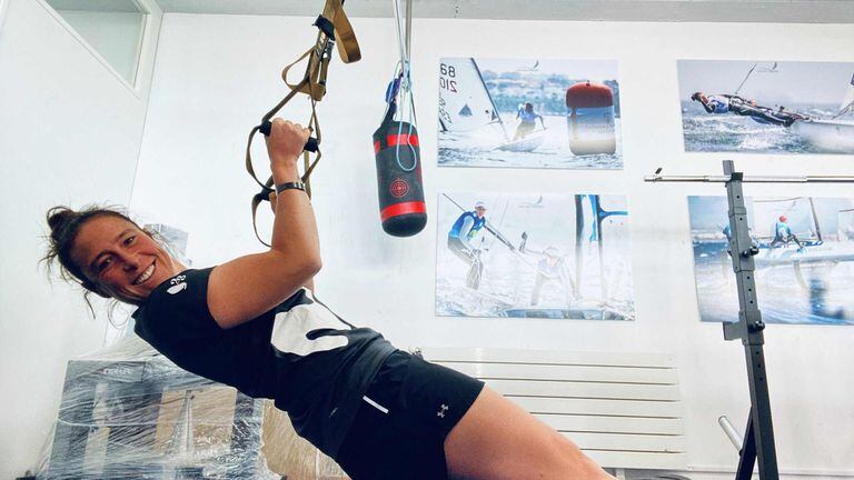 Tamara Echegoyen, entrenándose en el CEAR de Santander.