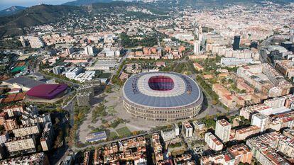 El futuro Camp Nou, en el complejo Espai Barça.