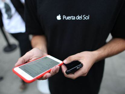 Detalle de un iPhone 6, en octubre de 2019 en Madrid.
