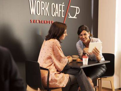 Nuevas oficinas bancarias de Santander, las work café
