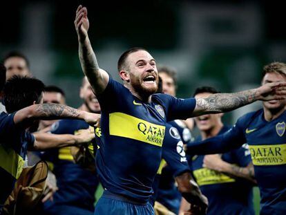 Los jugadores de Boca celebran el pase a la final.