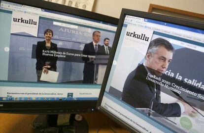 Dos imágenes en pantallla de ordenador del blog de Iñigo Urkullu.