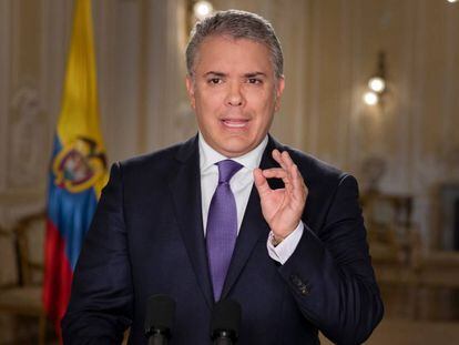 Duque durante la alocución presidencial sobre la JEP.
